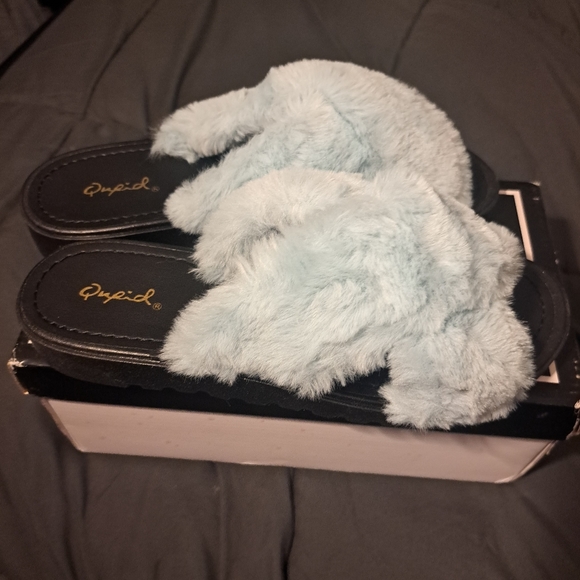 Womens Furry Platform Sandals - Picture 5 of 5